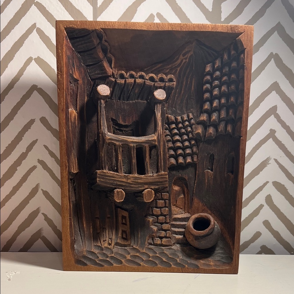 Hand Carved Wooden Wall Art Decor